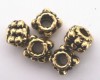Tibetan Antique Gold Square Textured Bead